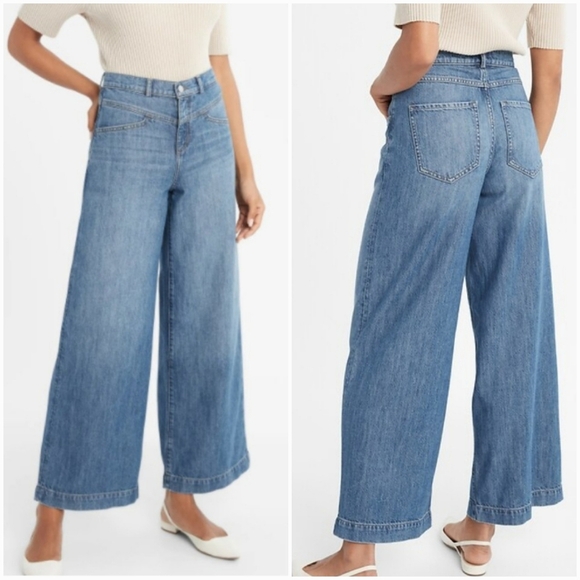 Banana Republic, New, High Rise Medium Wash Wide Leg Yoke Jeans, Size 31 12 - Picture 1 of 13